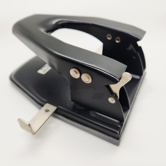Corner Office Two Hole Punch Black Silver Works Good Legal Documents for Files - Picture 3 of 8